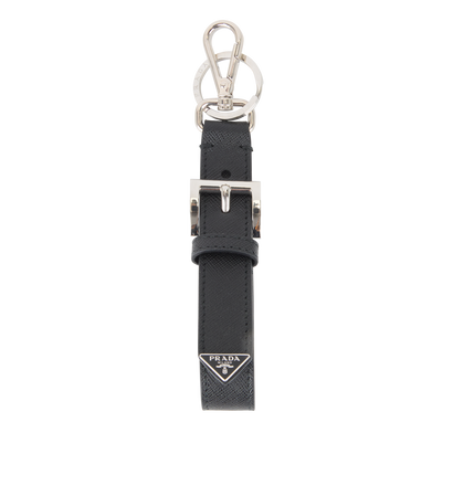 Prada Logo-Plaque Key Ring, front view